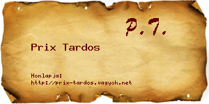 Prix Tardos névjegykártya